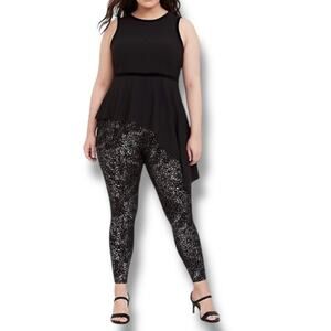 Torrid metallic foil crosshatch spandex premium plus size leggings